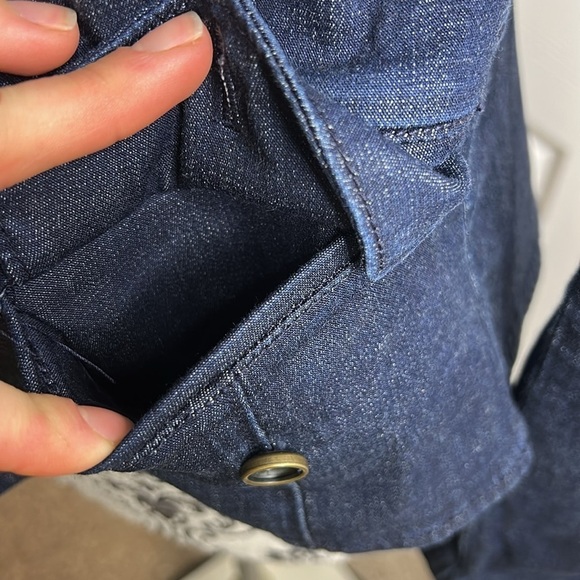 White House Black Market Dark Denim Lightweight
Button Down Military Style 2 - Picture 5 of 7